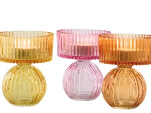 Waxinelichthouder Greinund Glas Meerkleurig - Set van 3
