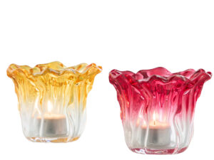 Waxinelichthouder Caador Glas Meerkleurig - Set van 2