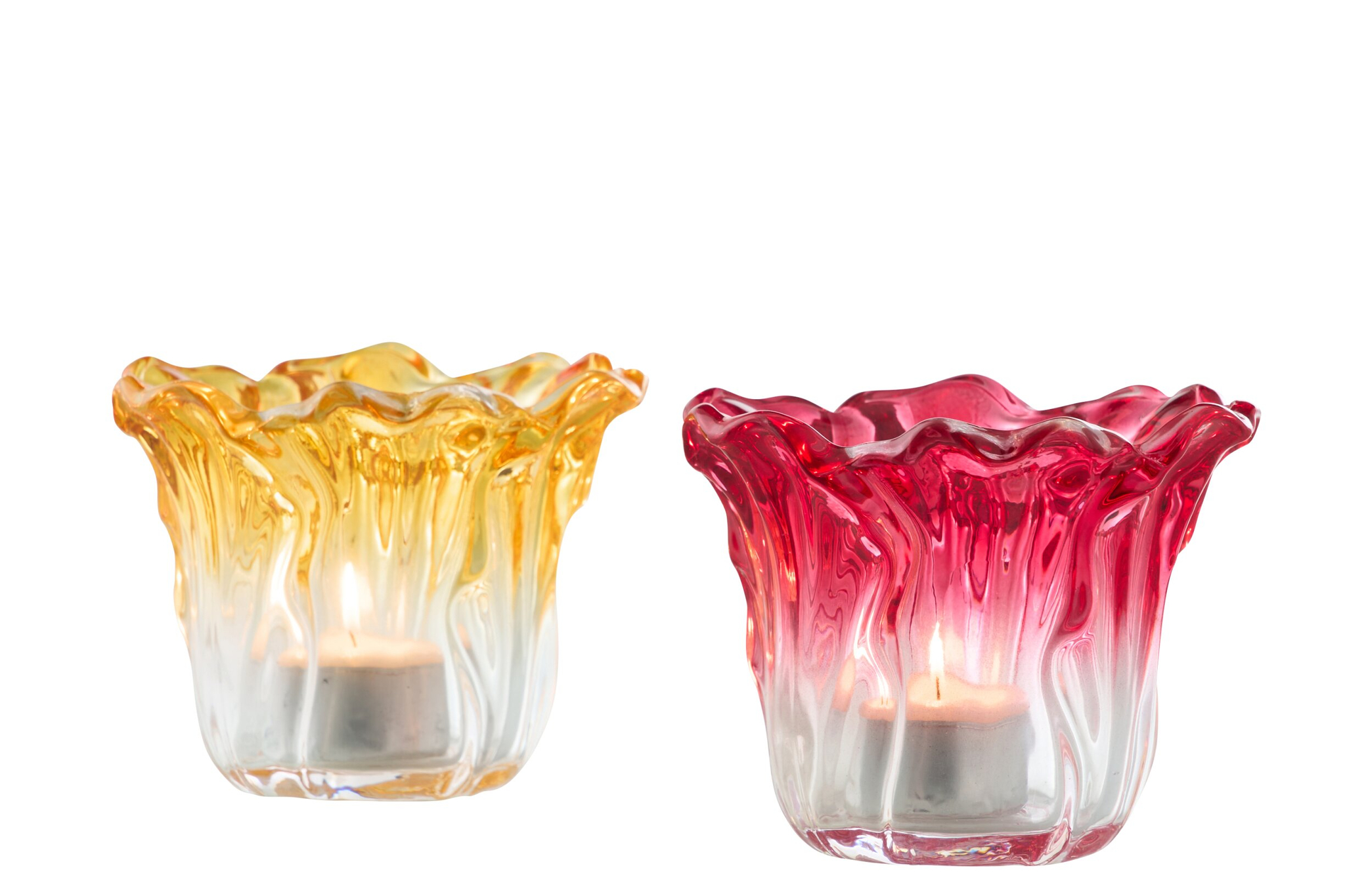 Waxinelichthouder Caador Glas Meerkleurig - Set van 2