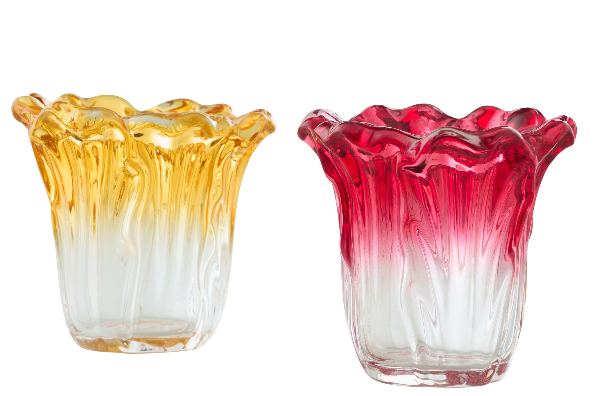 Waxinelichthouder Stedum Glas Meerkleurig - Set van 2 - Afbeelding 3