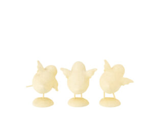 Decoratiefiguur Bieloro Geel H12,5 cm - Set van 3