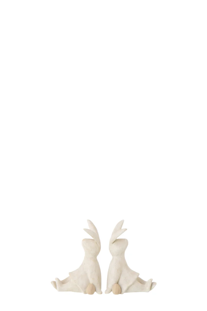 Decoratiefiguur Viendum Beige H10 cm - Set van 2 - Afbeelding 2