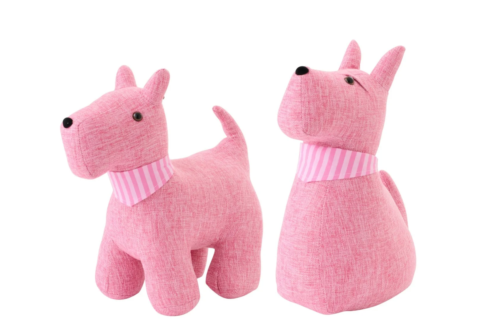 Plaid Rennura Roze set van 2, decoratieve hondenfiguren met zachte roze stof en speelse uitstraling