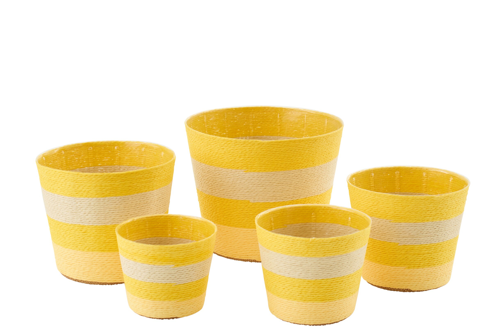 Bloempot Taarnio Papier Geel H17 cm