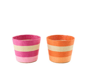 Bloempot Mivy Papier Roze H13 cm - Set van 2