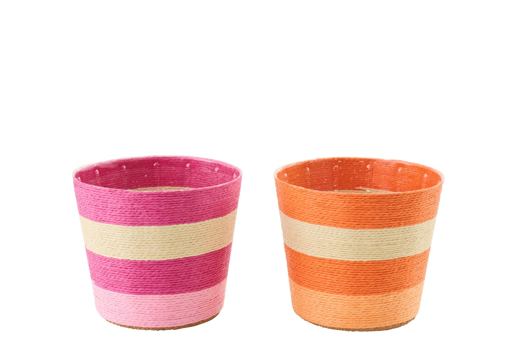Bloempot Kubon Papier Roze H15 cm - Set van 2