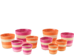 Bloempot Serraro Papier Roze H17 cm - Set van 2