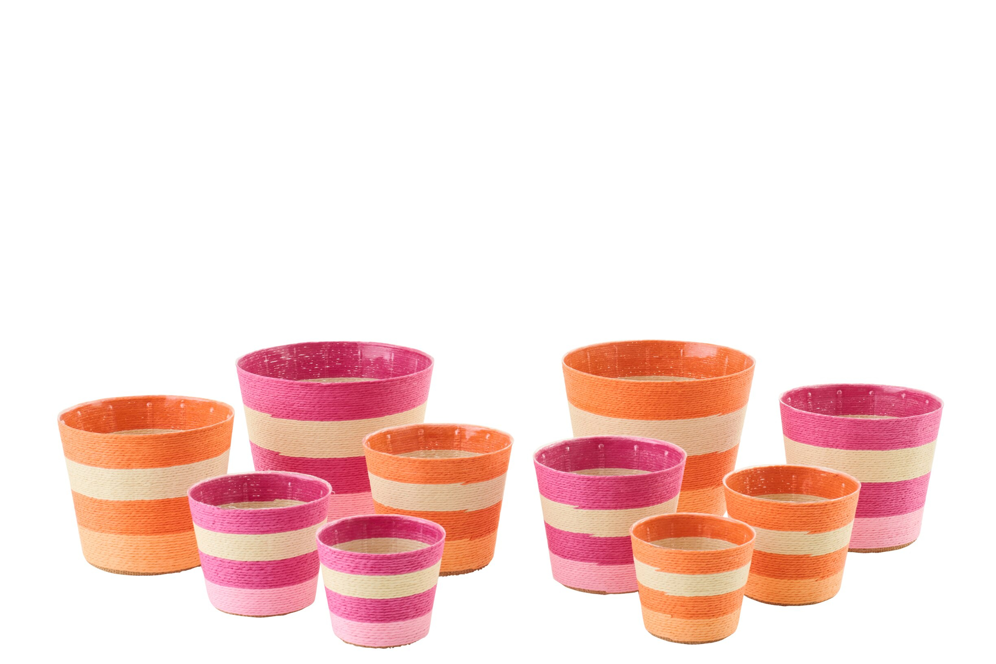 Bloempot Serraro Papier Roze H17 cm - Set van 2