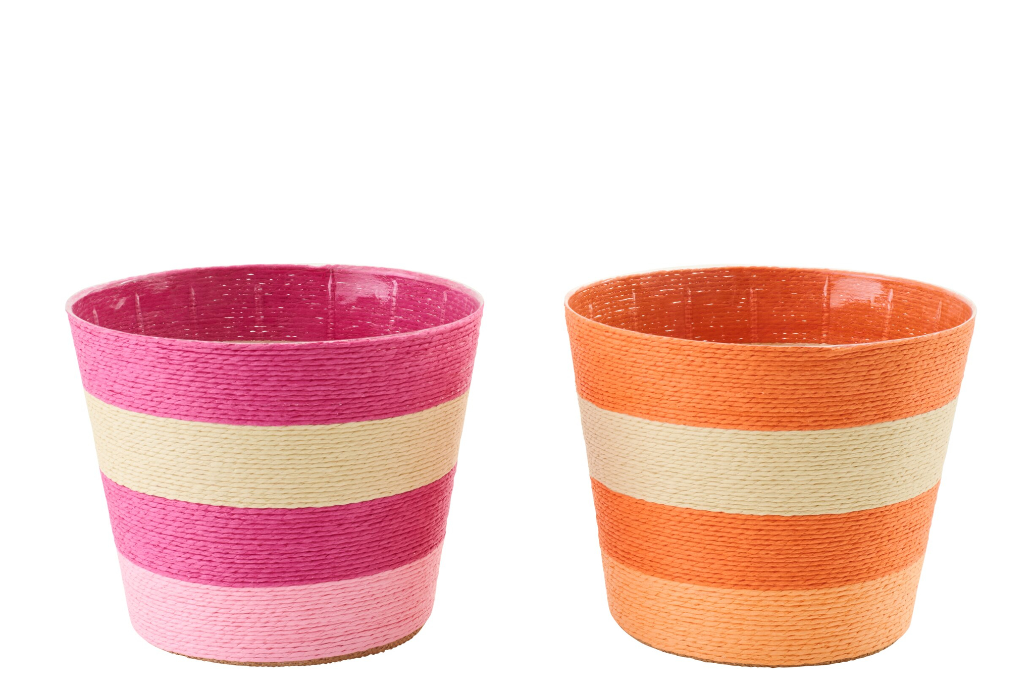 Bloempot Serraro Papier Roze H17 cm - Set van 2 - Afbeelding 2
