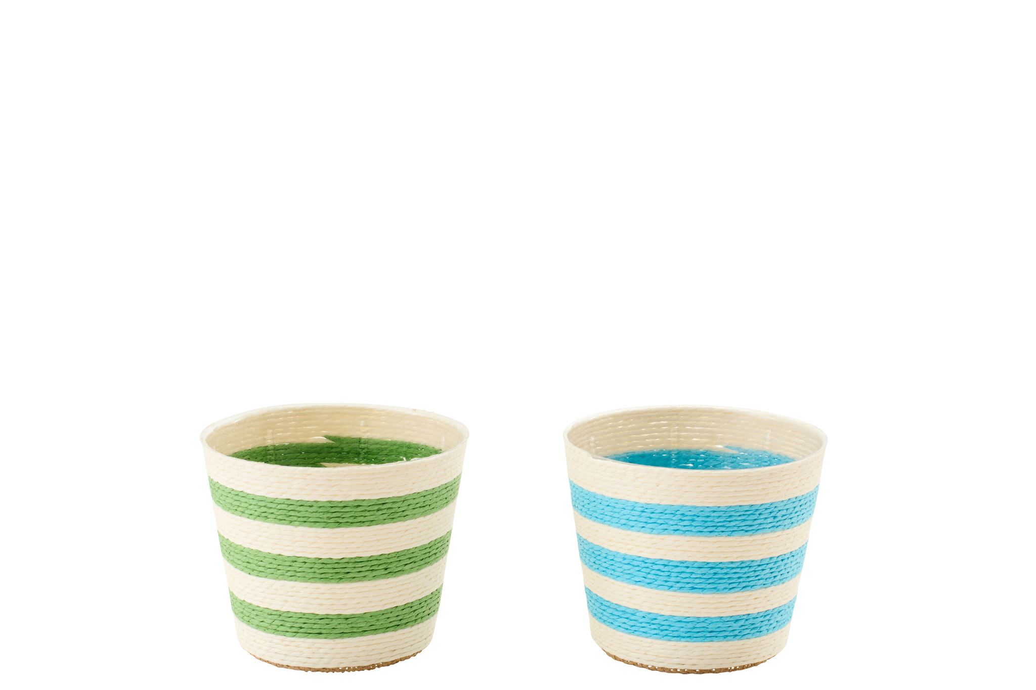 Bloempot Sansella Papier Blauw H11 cm - Set van 2 - Afbeelding 2