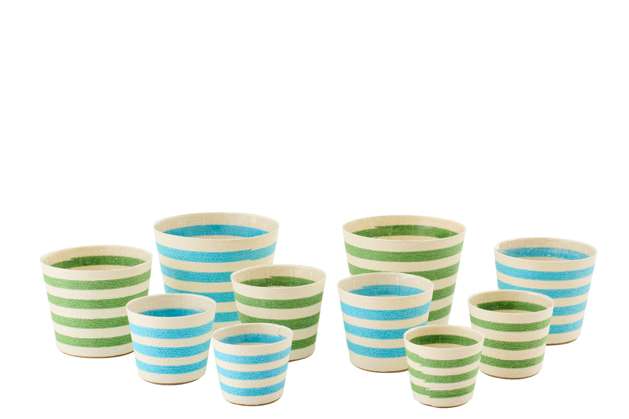 Bloempot Kestia Papier Blauw H17 cm - Set van 2