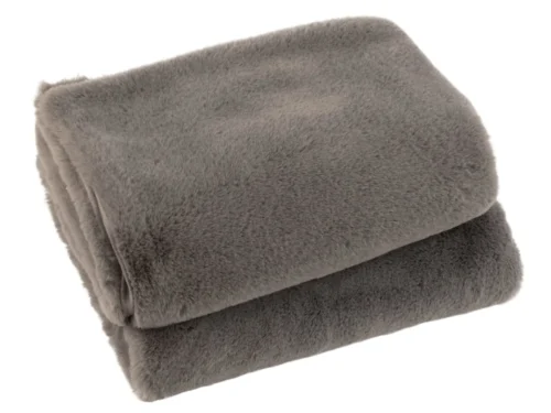Plaid Tomea Bruin, zachte bruine fleece plaid van 130 x 180 cm voor bank of fauteuil