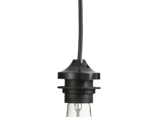 Koolvia transparant kunststof woonaccessoire met zwarte fitting en hangend snoer in strak design