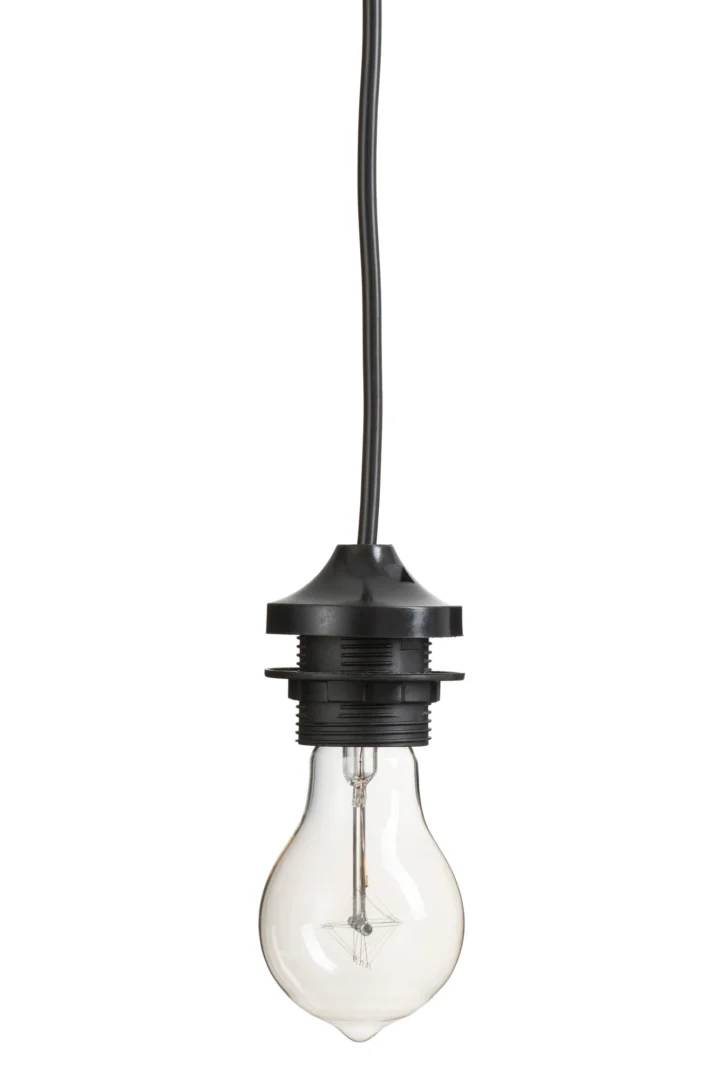 Koolvia transparant kunststof woonaccessoire met zwarte fitting en hangend snoer in strak design
