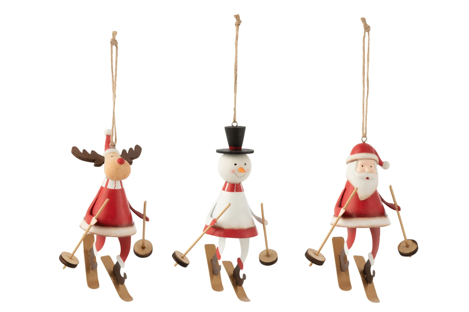 Decoratiefiguur Slausonte Metaal Rood H21 cm - Set van 3 - Afbeelding 3