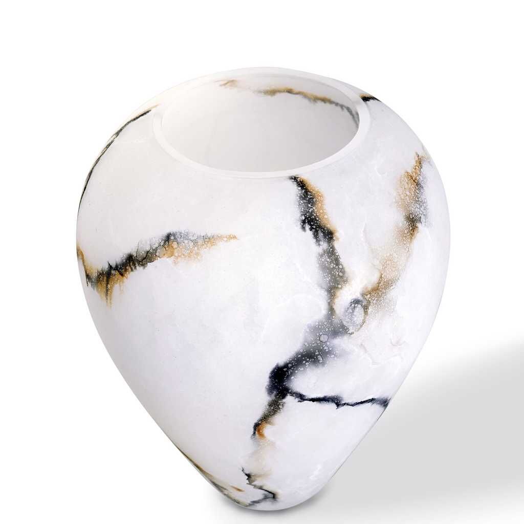 Vaas Faulvak Glas Zwart H33 cm - Afbeelding 2