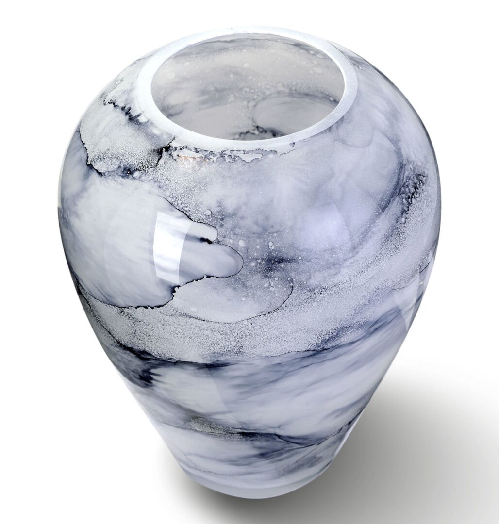Vaas Flatis Glas Wit H27 cm - Afbeelding 2
