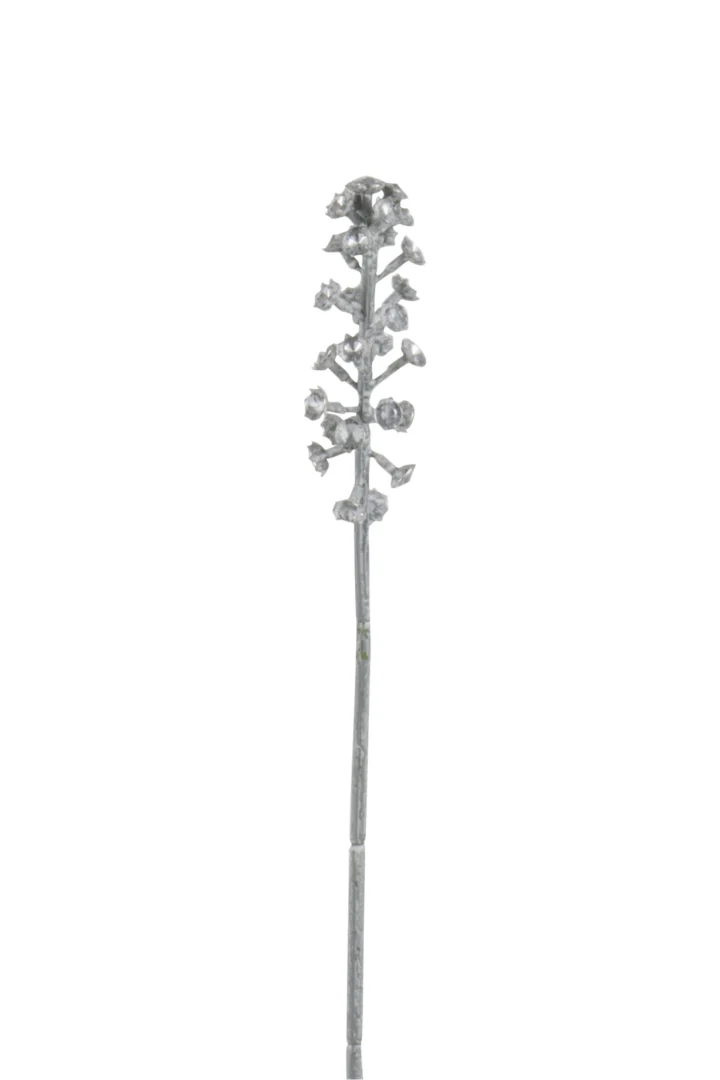 Kunsttak Kaurino Zilver met strass, slanke decoratieve tak voor vazen en kerststukken