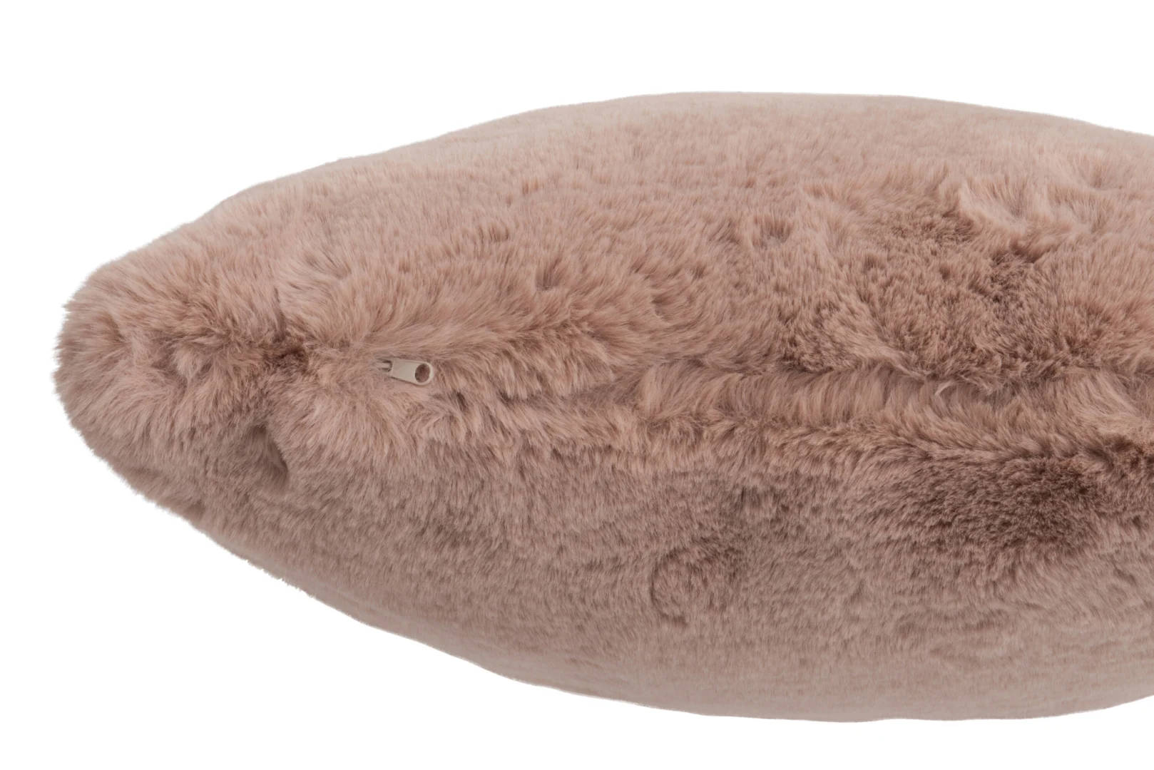 Kussen Cesis roze 45x45 cm, zacht fluffy sierkussen met rits en luxe bontlook