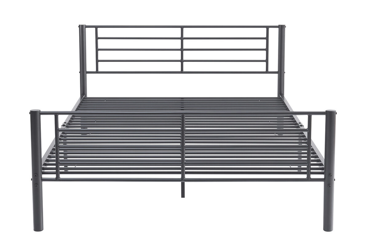 Bed Utrecht 140x200 donkergrijs metaal Industrieel – foto 2