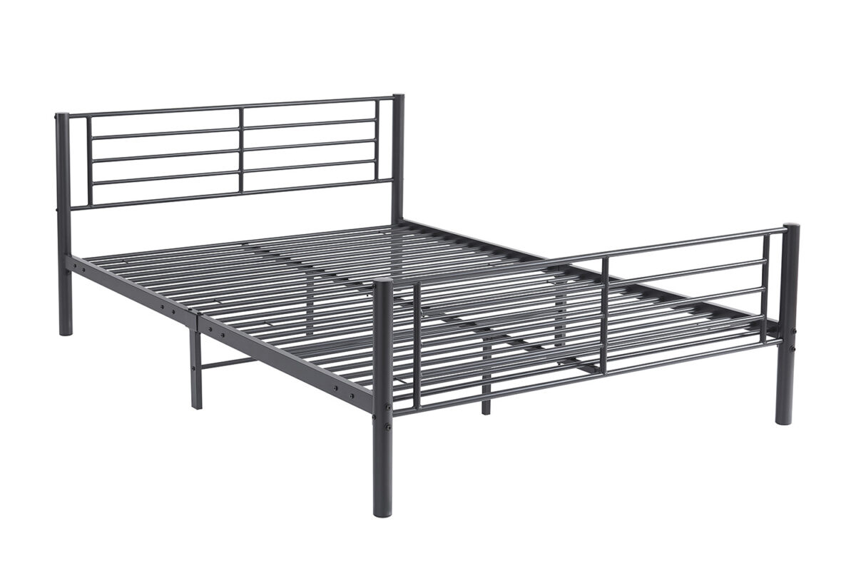 Bed Utrecht 140x200 donkergrijs metaal Industrieel – foto 3