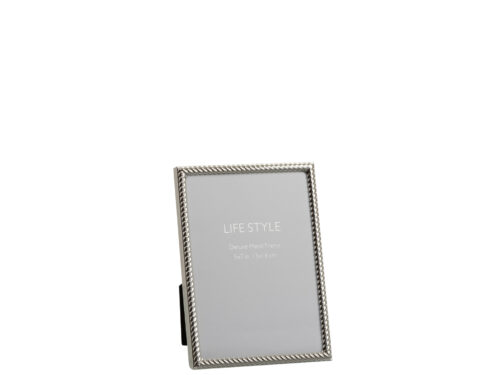 Fotolijst Franeker Glas Zilver met gebogen zilverkleurig frame en glas, voor foto 13x18 cm