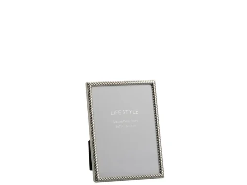 Fotolijst Franeker Glas Zilver met gebogen zilverkleurig frame en glas, voor foto 13x18 cm