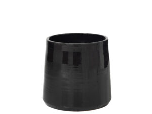 Bloempot Sarmoro Keramiek Zwart H26 cm