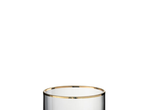 Taulten transparant drinkglas van glas met cilindervorm en elegante gouden rand