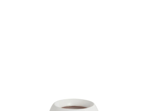 Vaas Haansek keramiek wit met goudaccent en terracotta-look, compact 14 cm