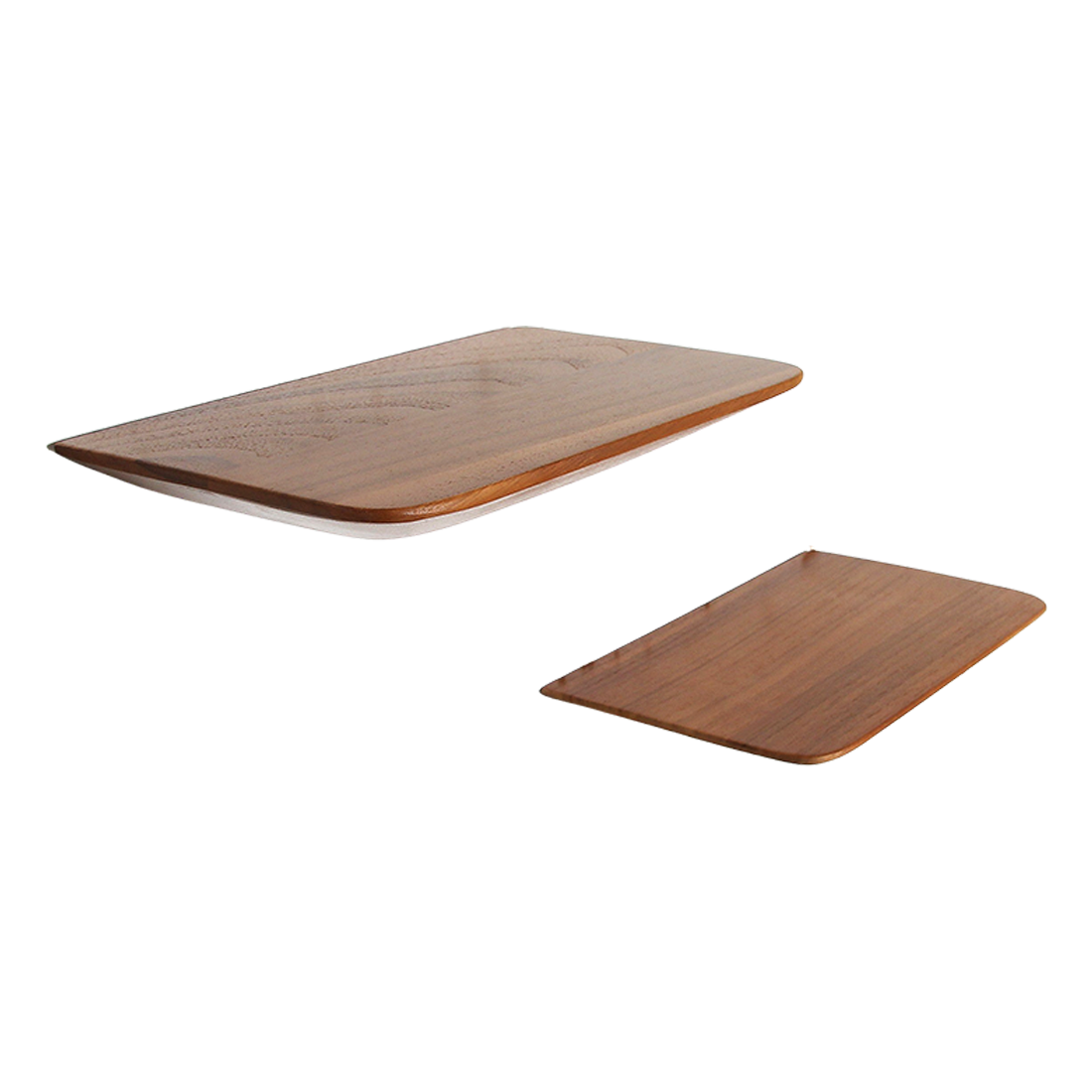 Wandplank Kaurmira teak, set van 2 zwevende wandplanken in natuurlijke houtkleur
