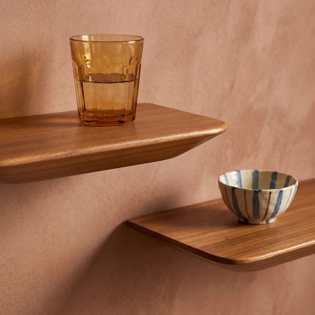 Wandplank Kaurmira Teak - Set van 2 - Afbeelding 5