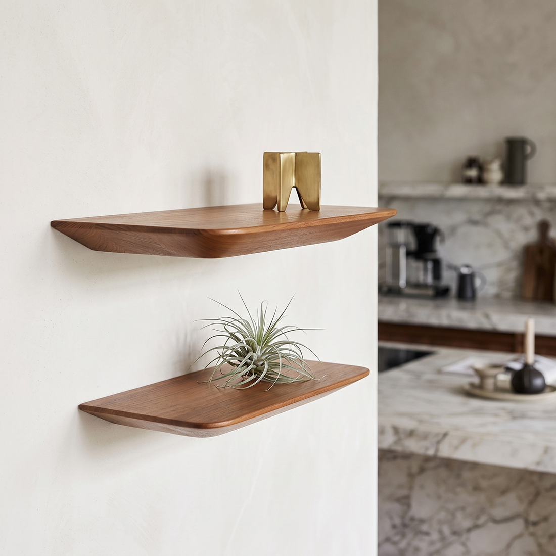 Wandplank Kaurmira Teak - Set van 2 - Afbeelding 7