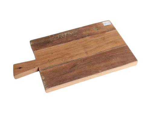 Serveerplank Gurres hout bruin met handgreep, doorleefde houtstructuur en zichtbare noesten
