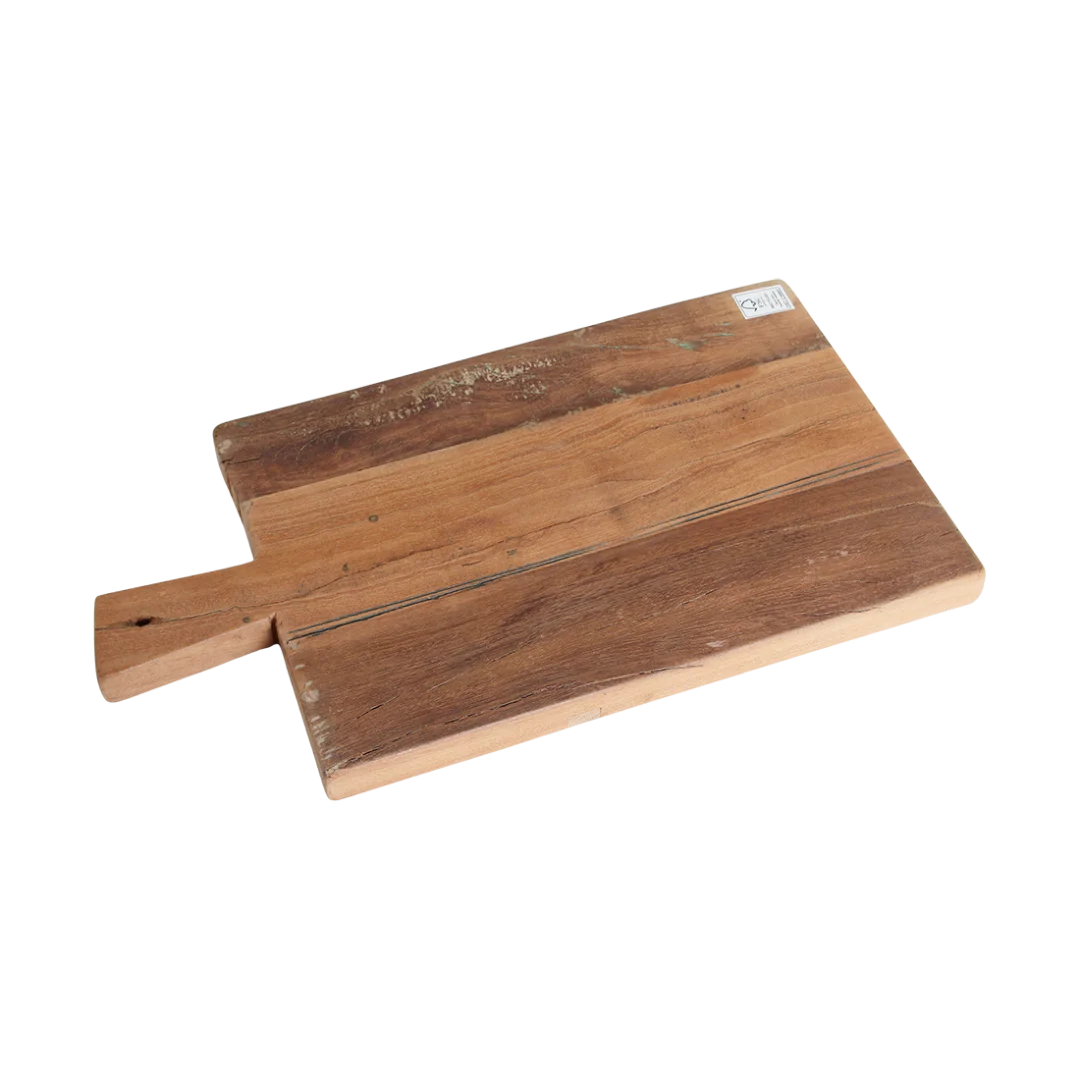 Serveerplank Gurres hout bruin met handgreep, doorleefde houtstructuur en zichtbare noesten