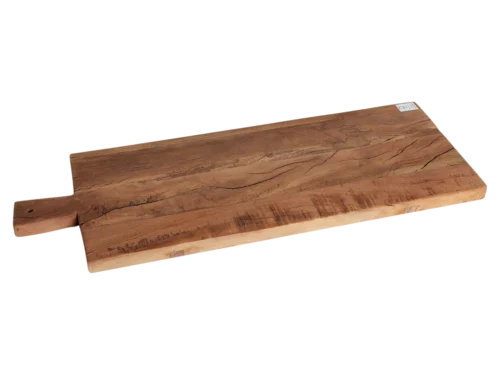 Serveerplank Sarnino Hout Bruin met handgreep, zichtbare nerf en doorleefde structuur