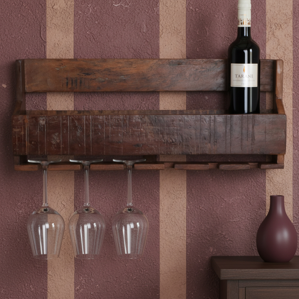 Wijnrek Braulvia Hout Bruin - Afbeelding 7
