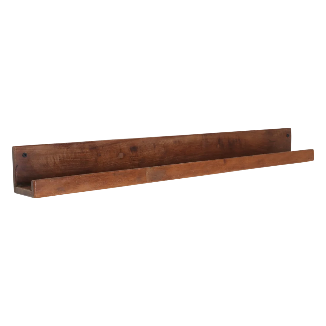 Wandplank Pirrum hout, bruine gerecyclede plank met opstaande rand en industriële uitstraling