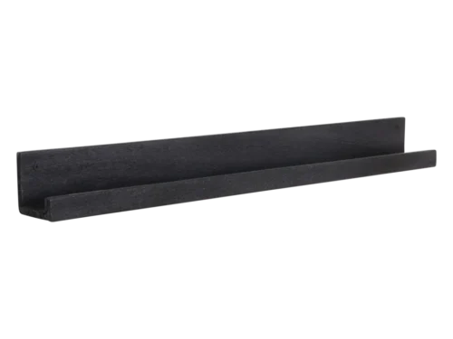 Wandplank Keistura Hout in zwart gerecycled hout, smal design met natuurlijke uitstraling