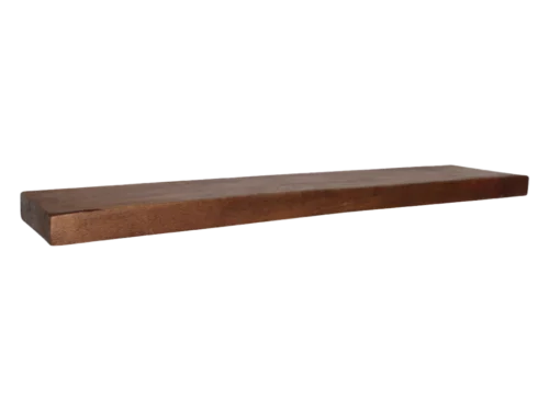 Wandplank Klierdane Hout van gerecycled hout, bruin, zwevend ontwerp met robuuste patina uitstraling