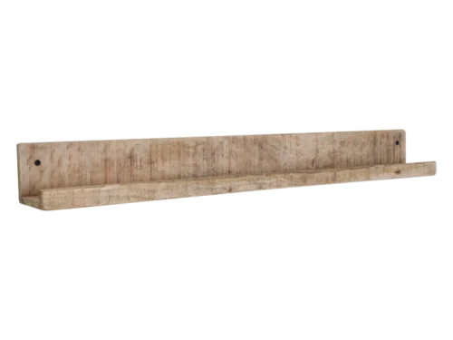 Hudella wandplank van mangohout met opstaande rand en natuurlijke houtnerf