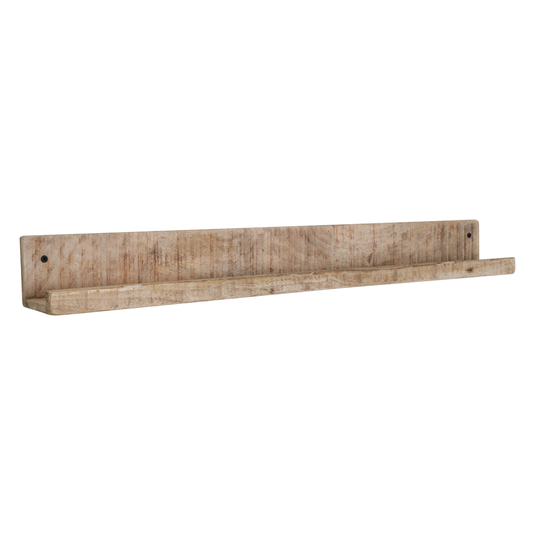Hudella wandplank van mangohout met opstaande rand en natuurlijke houtnerf