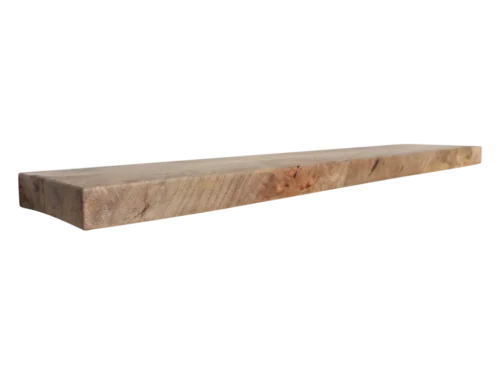Griessura zwevende wandplank van naturel mangohout met robuuste houtnerf en strakke wandmontage