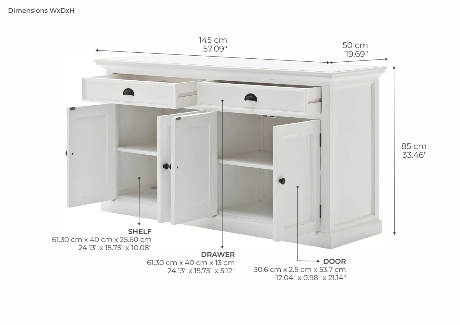 Dressoir Sleensal Wit - Afbeelding 5