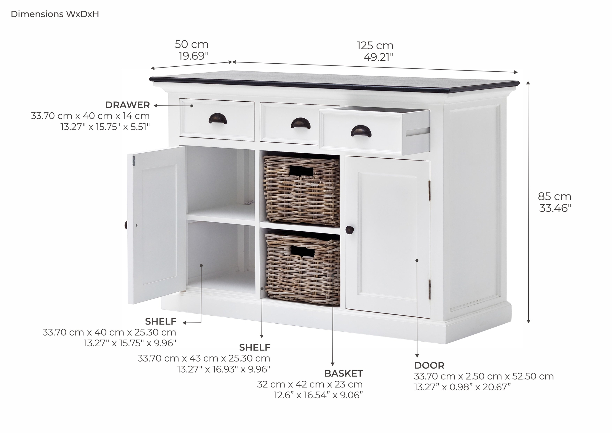 Dressoir Flausena Wit - Afbeelding 9