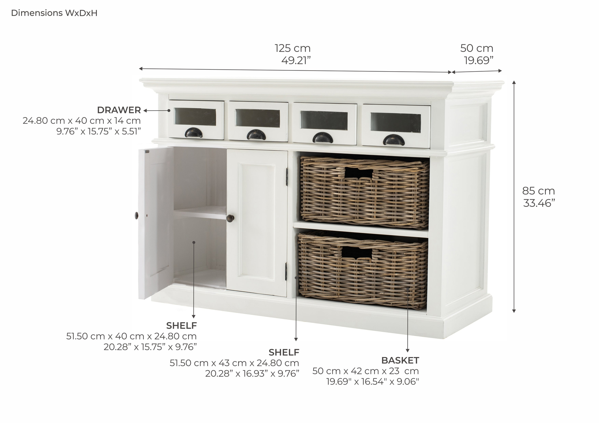 Keukenbuffet Feermun Wit - Afbeelding 5