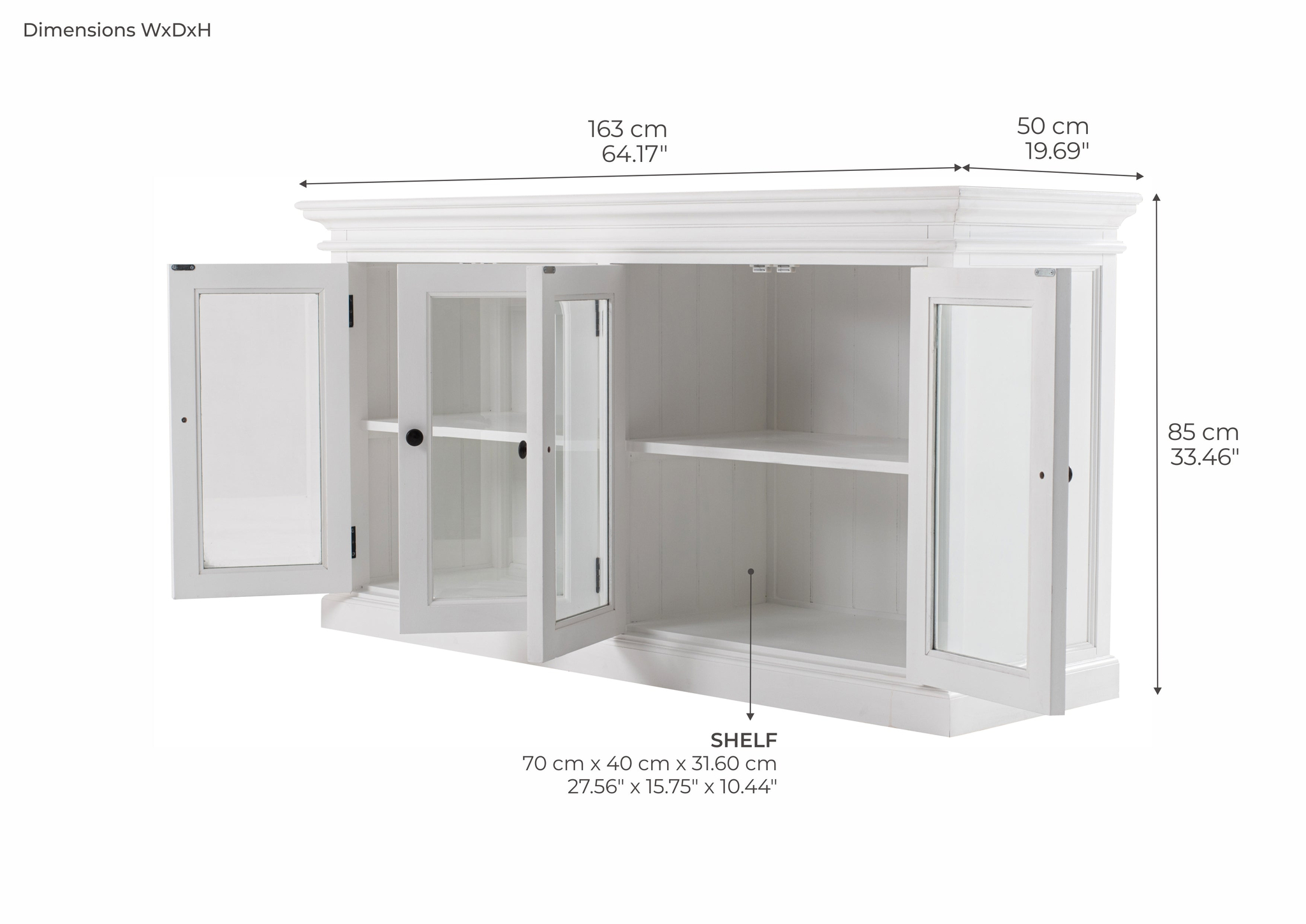 Dressoir Pilvak Wit 163 cm - Afbeelding 5