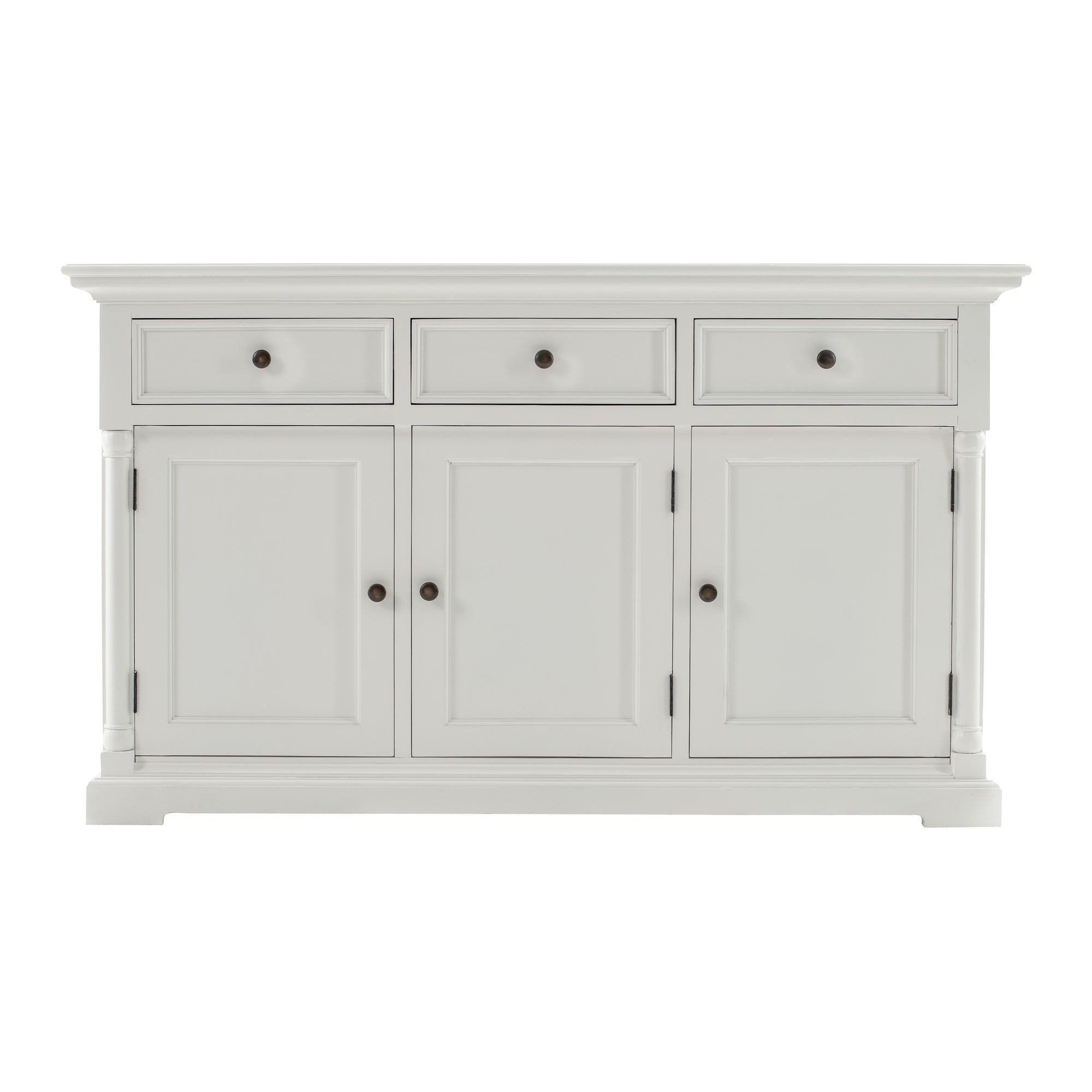Wit dressoir Coodek met 3 lades, 3 deuren en klassieke MDF-afwerking