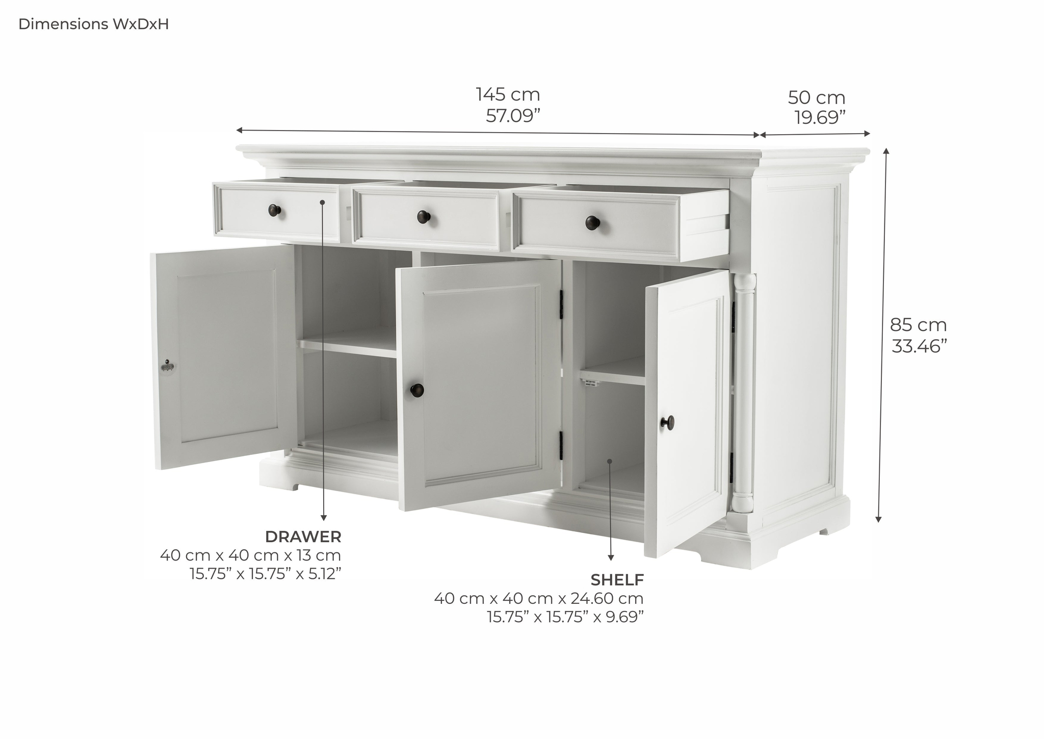 Dressoir Coodek Wit - Afbeelding 3