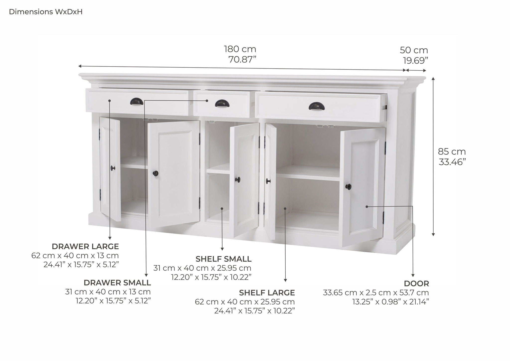 Dressoir Kleestum Wit - Afbeelding 6